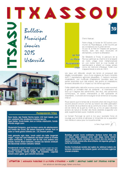 Bulletin Itxassou 1er semestre 2015